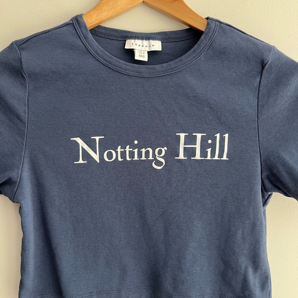 Topshop Notting Hill Navy Blue Crop Top size 10 - Picture 3 of 7